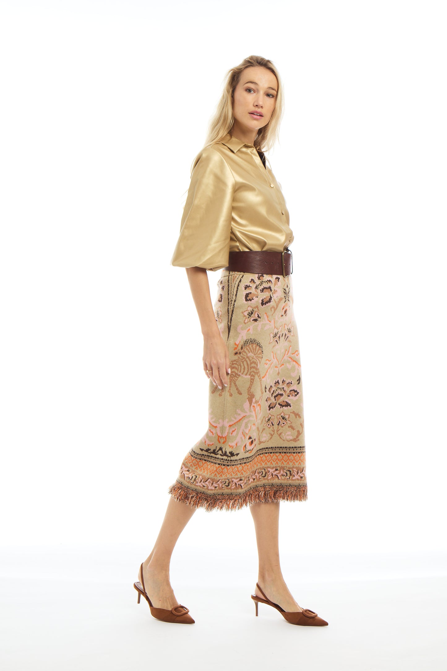 Camille Knit Fringe Skirt