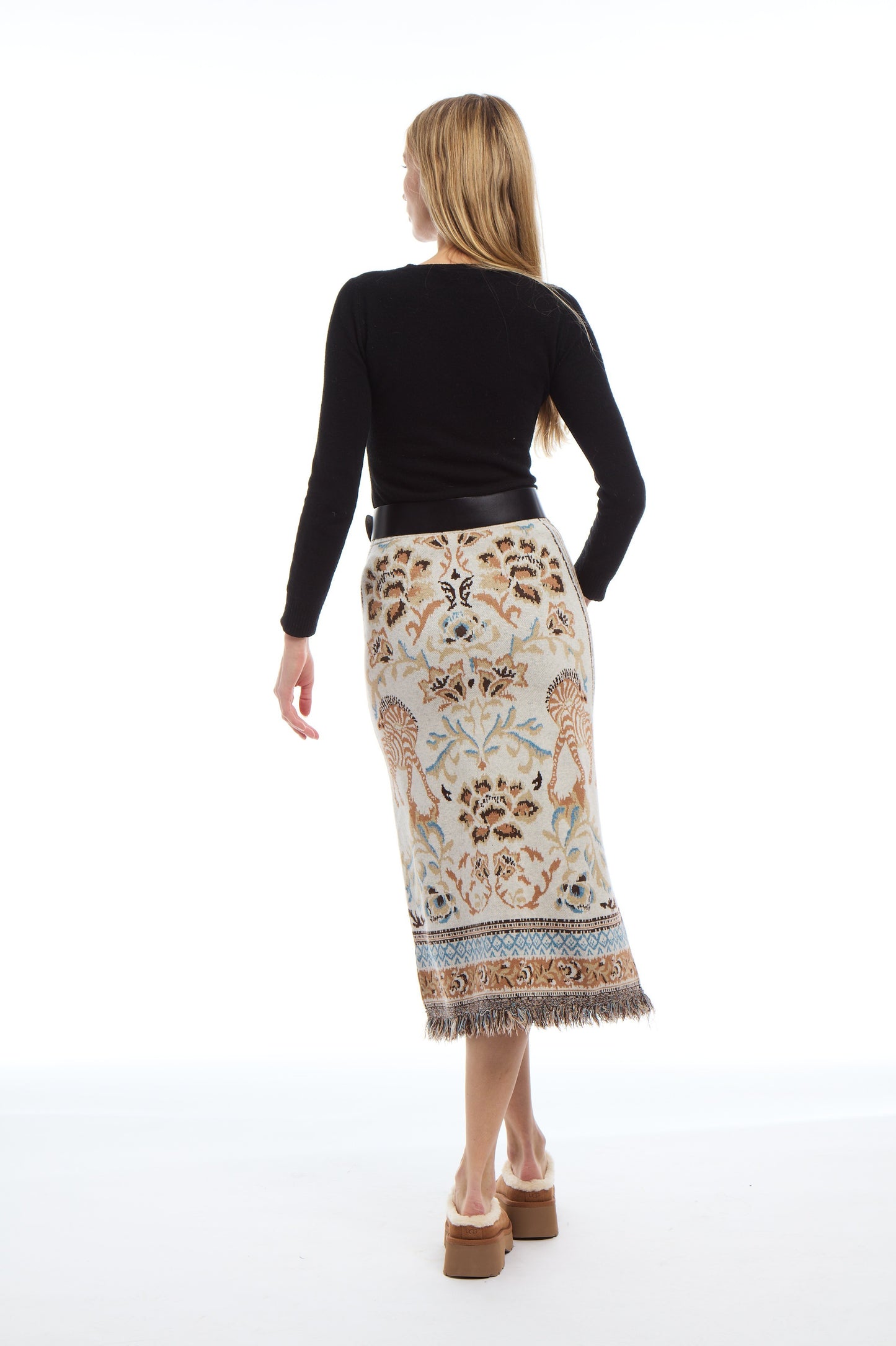 Camille Knit Fringe Skirt